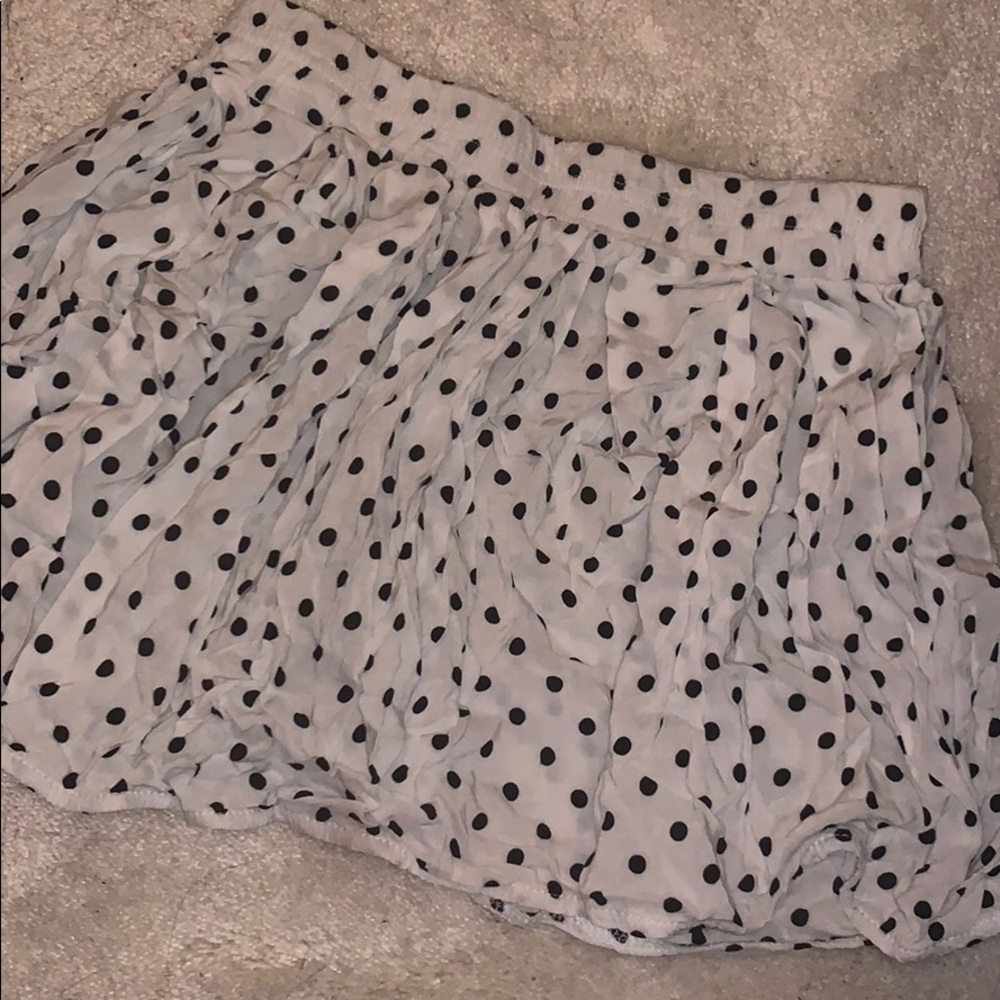 Brandy Melville Black and White Polka Dot Skirt